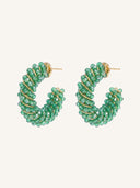 Zafira-Beaded Hoops