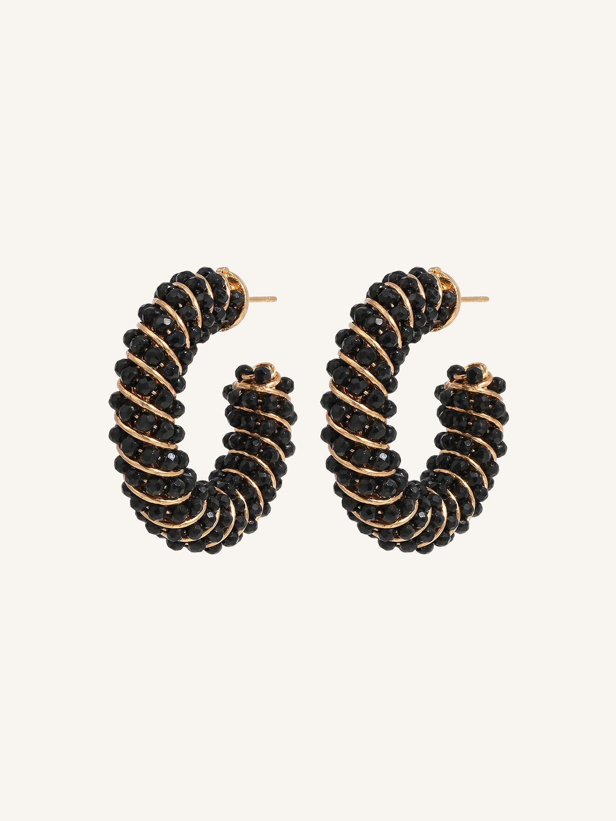 Zafira-Beaded Hoops