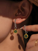 Tessa-Round Gem Hoops