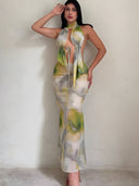 Nahla-Mesh Marble Dress
