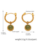 Tessa-Round Gem Hoops