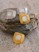 Zaya-Geo Shell Earrings