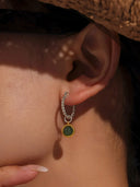 Tessa-Round Gem Hoops