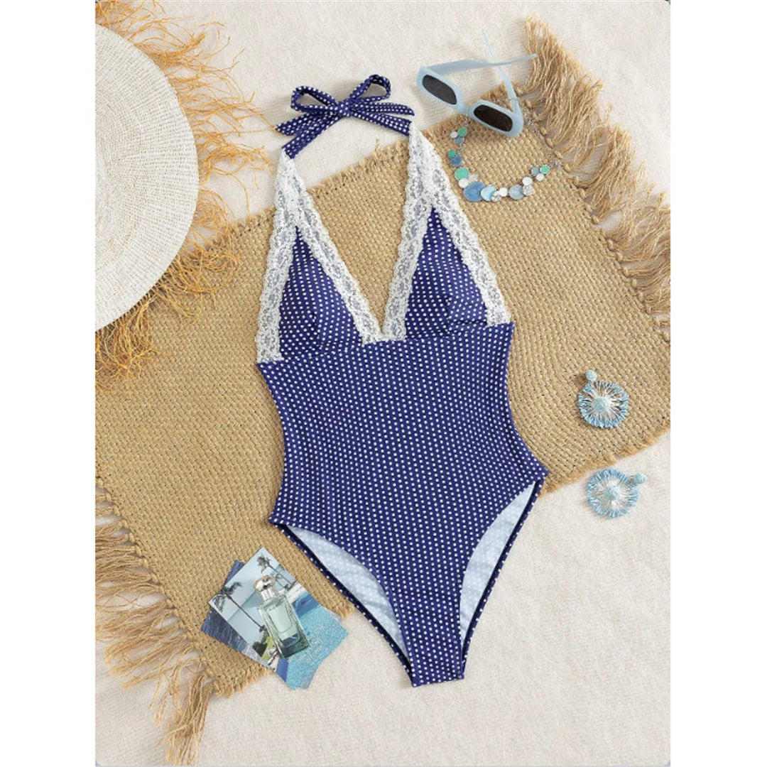 Lace Dot One-Piece