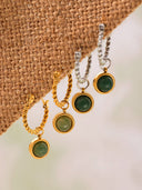 Tessa-Round Gem Hoops