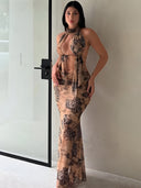 Nahla-Mesh Marble Dress