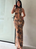 Nahla-Mesh Marble Dress
