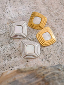 Zaya-Geo Shell Earrings