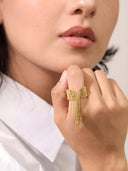 Lina-Tassel Bow Ring