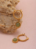 Tessa-Round Gem Hoops