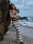KIRA-STRIPE KNIT SET ♥