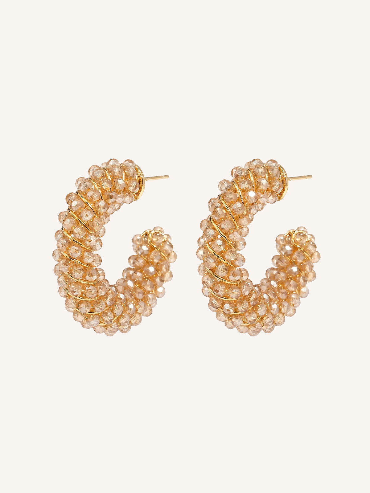 Zafira-Beaded Hoops