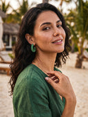 Zafira-Beaded Hoops