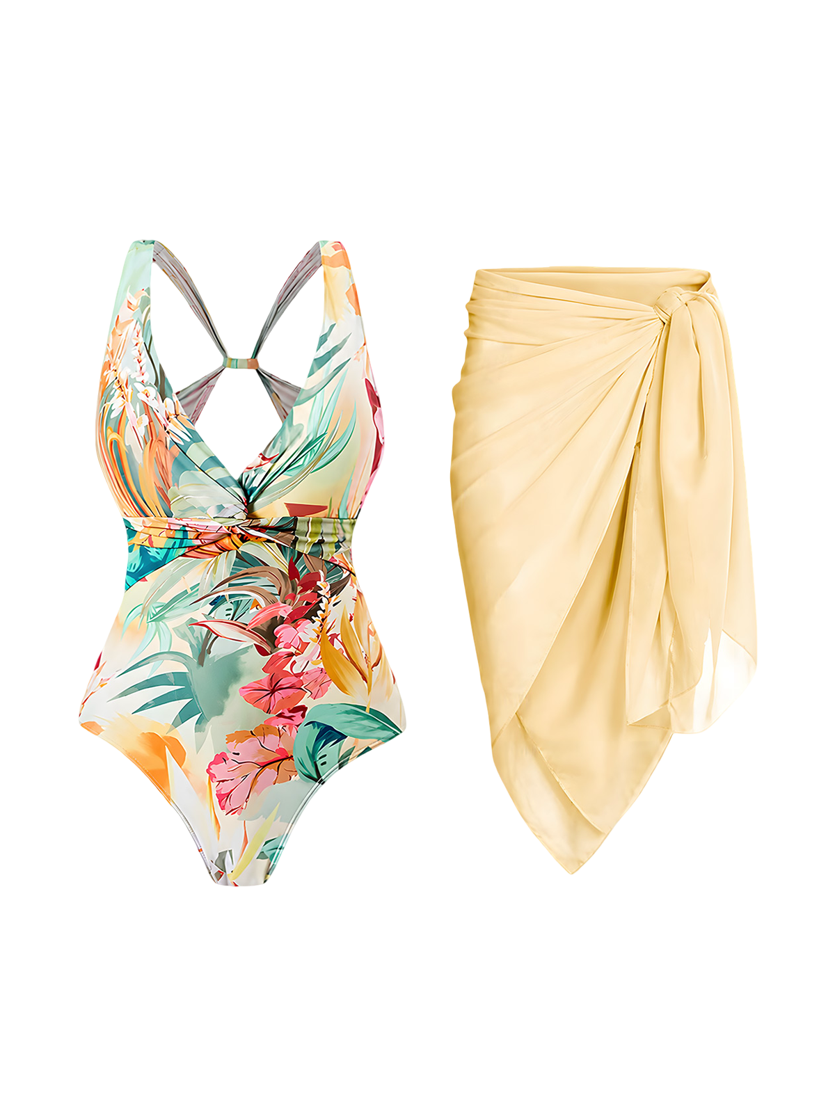 Mira-Floral Wrap Set