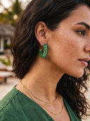 Zafira-Beaded Hoops